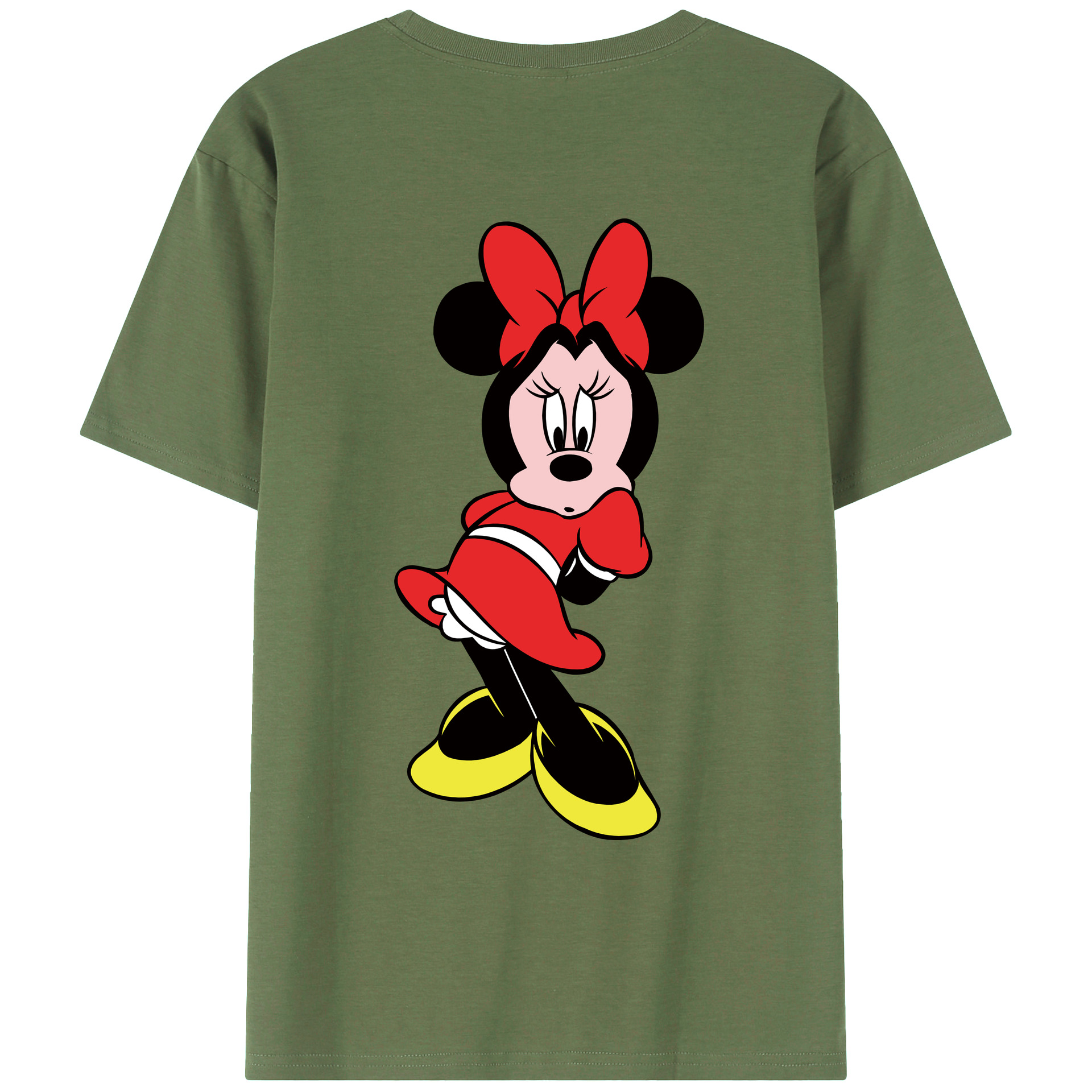 ミッキーマウス Mickey Mouse 綿100％ メンズ半袖Tシャツ（バックプリント） 通気性